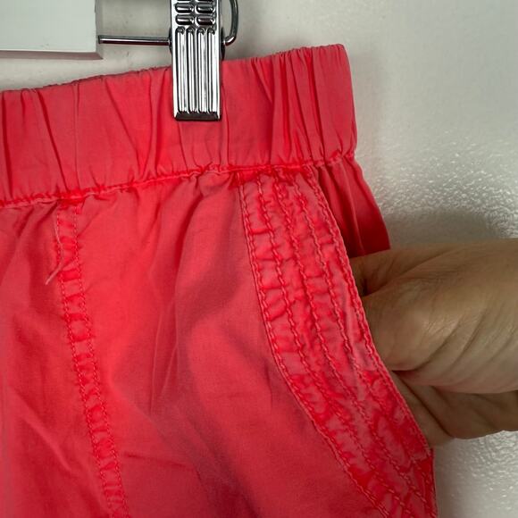 Fresh Produce Coral Washed Cotton Cropped Loose Fit Pull-On Pants Pockets Sz 1X - Picture 4 of 8